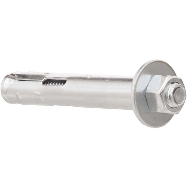 Red Head Sleeve Anchor, 1/2" Dia., 3" L, Steel Zinc Plated, 3 PK 11283 Zoro